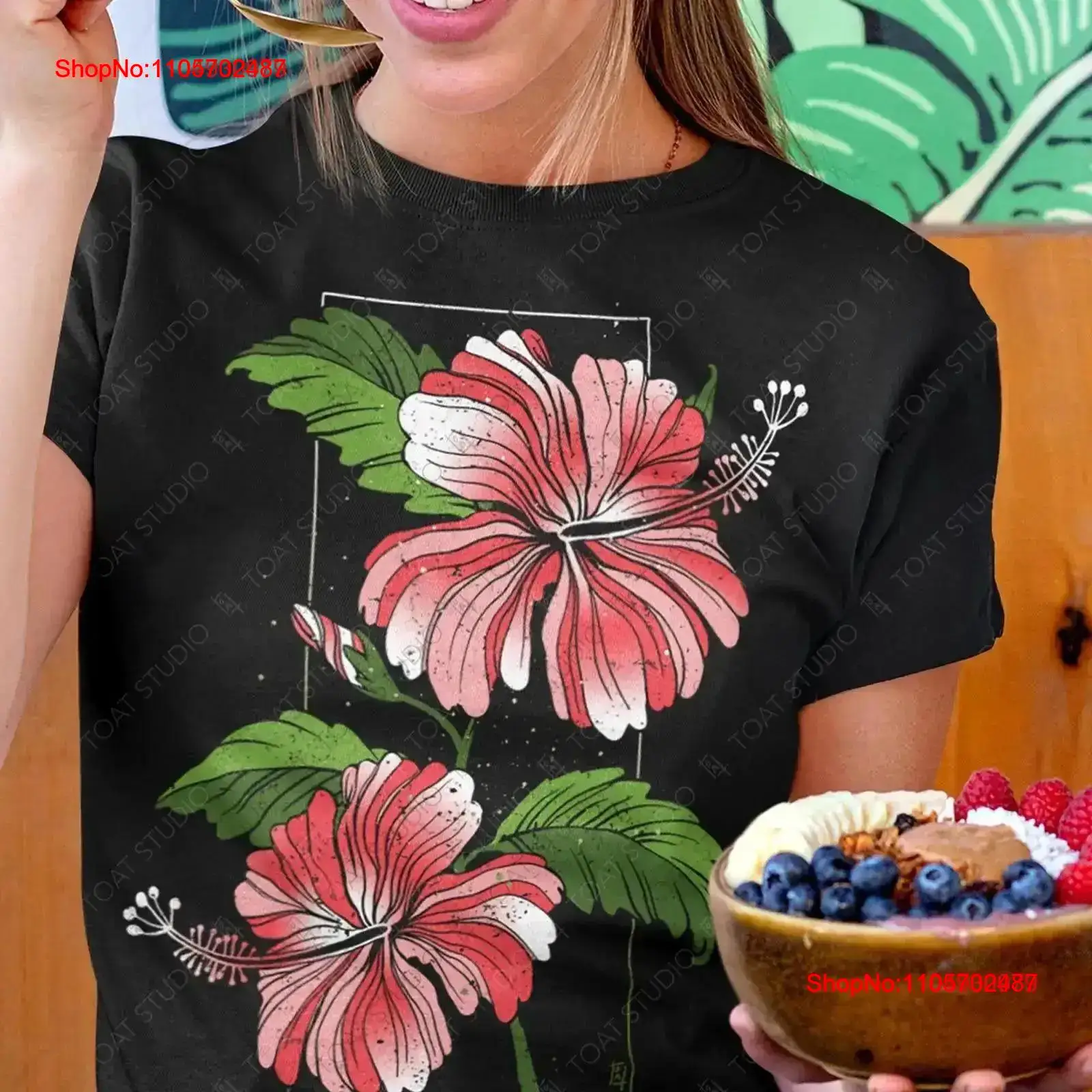 Vintage Hawaiian Floral Shirt - Hibiscus Flower T Shirt Floral Botanical