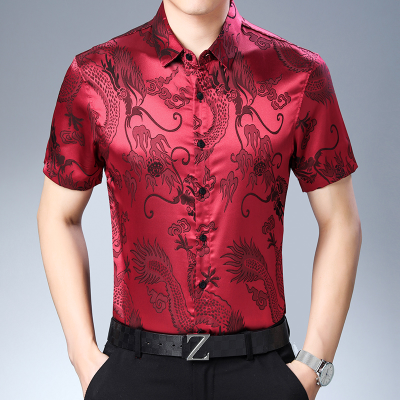 Mens Fashion Pattern Silk Shir - Mens Satin Silk Dress Shirt recension och pris