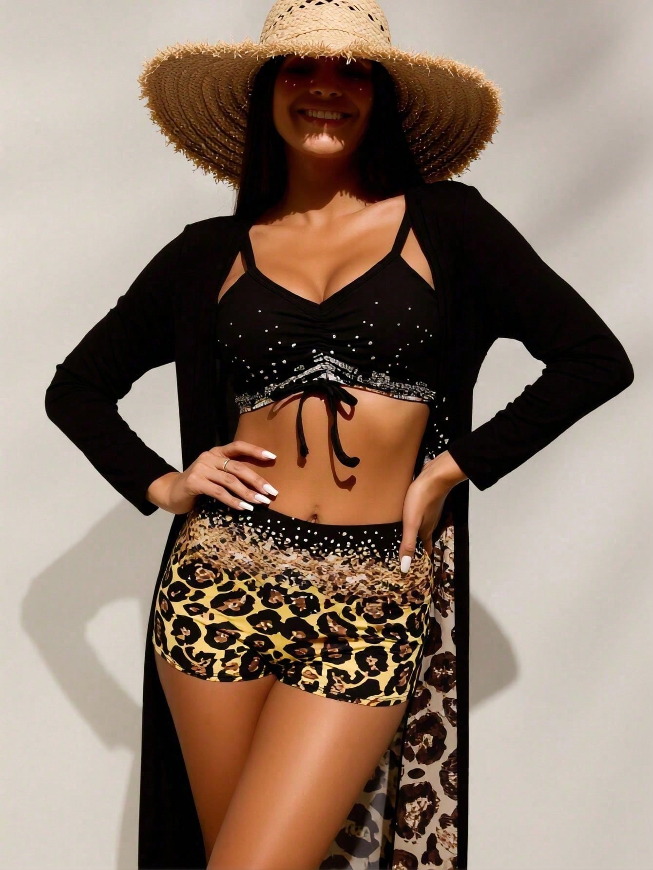 Women's Black Rhinestone Bikin - Shorts recension och pris