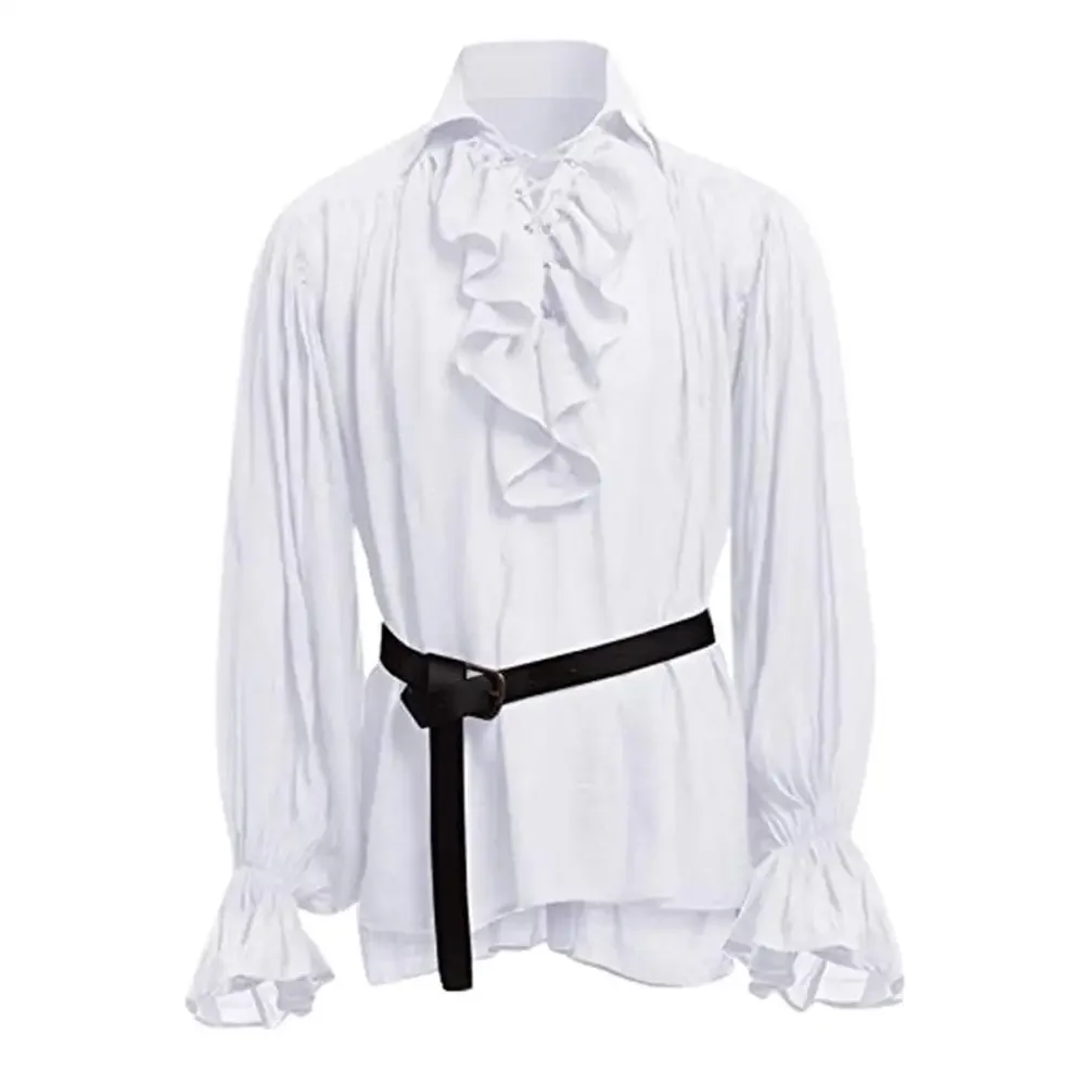 Medieval Shirts Ruffled Gothic - Medieval Gothic Lace Up Pirate Shirt recension och pris