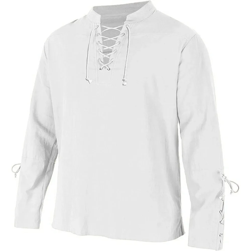 Men's Long Sleeve Shirts Lace  - Medieval Gothic Lace Up Pirate Shirt recension och pris