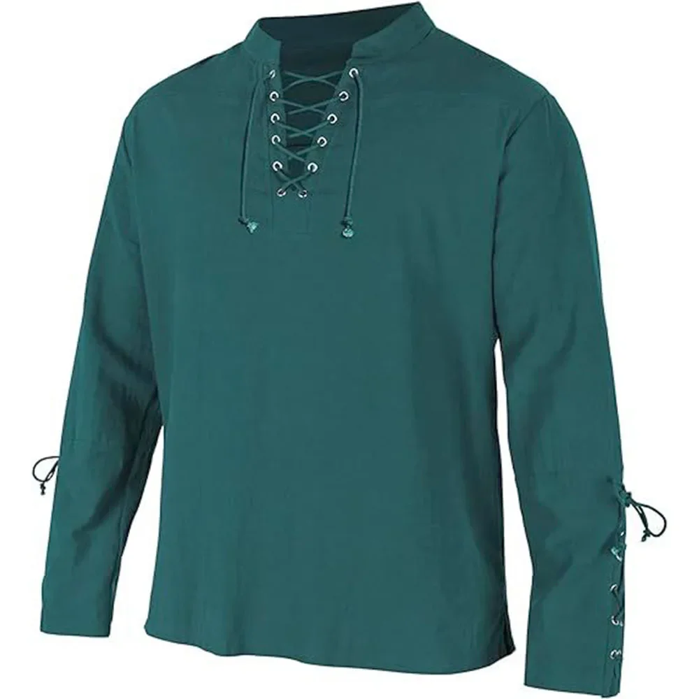Men's Long Sleeve Shirts Lace  - Medieval Gothic Lace Up Pirate Shirt recension och pris