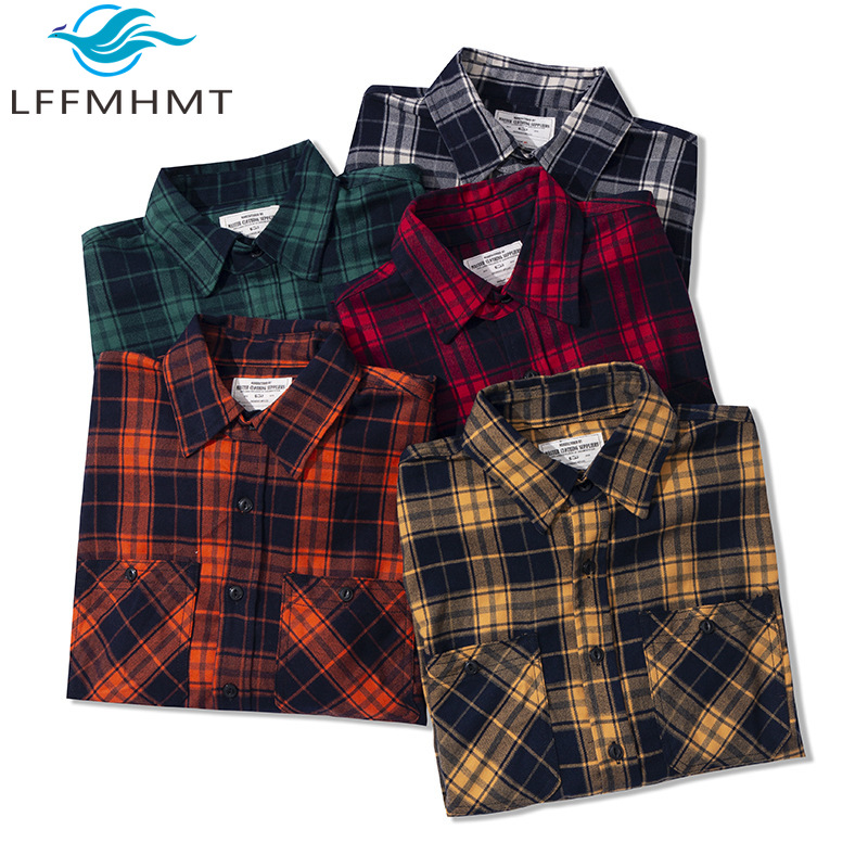 Autumn Winter Fashion Men's Cl - Flannel Plaid Shirt Heavy Weight recension och pris