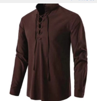 Mens Pirate Shirt Viking Retro - Medieval Gothic Lace Up Pirate Shirt recension och pris