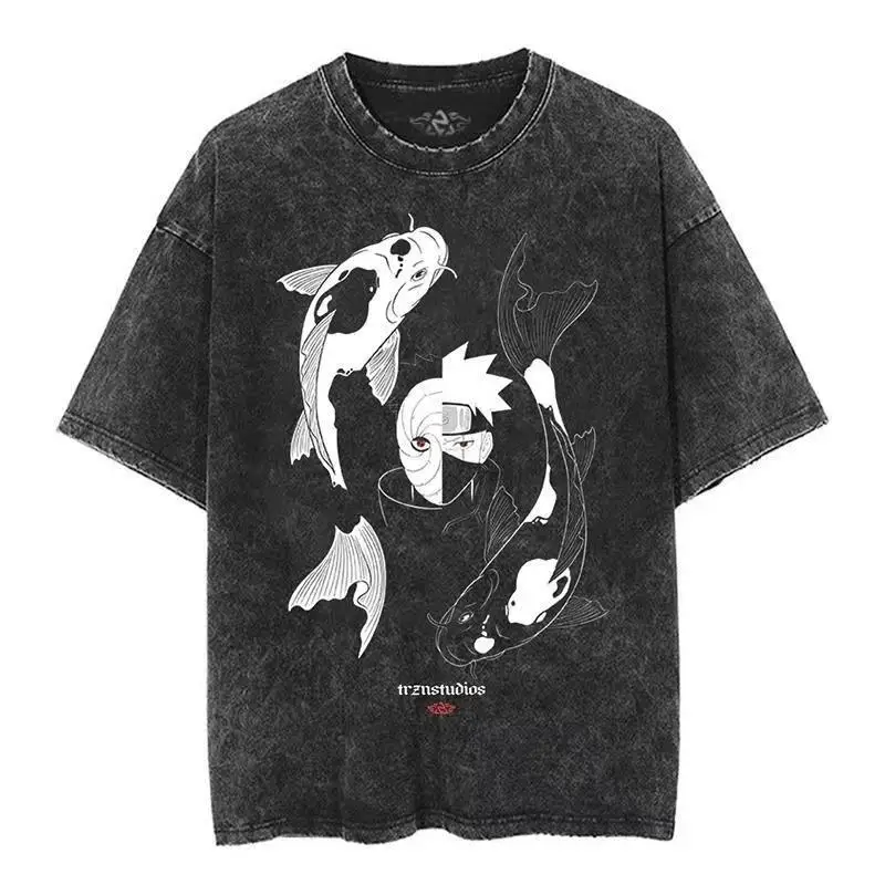 distressed wash T Shirt Naruto - Acid Wash Vintage Graphic T Shirt recension och pris