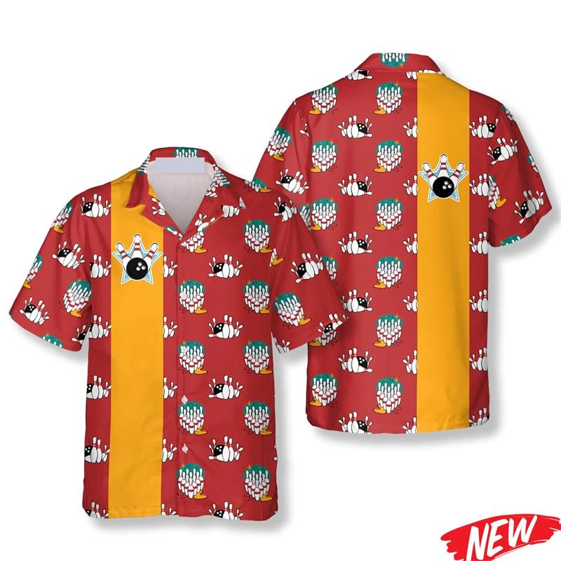 Classic Bowling Pattern Hawaii - Short Sleeve Bowling Shirt Retro recension och pris