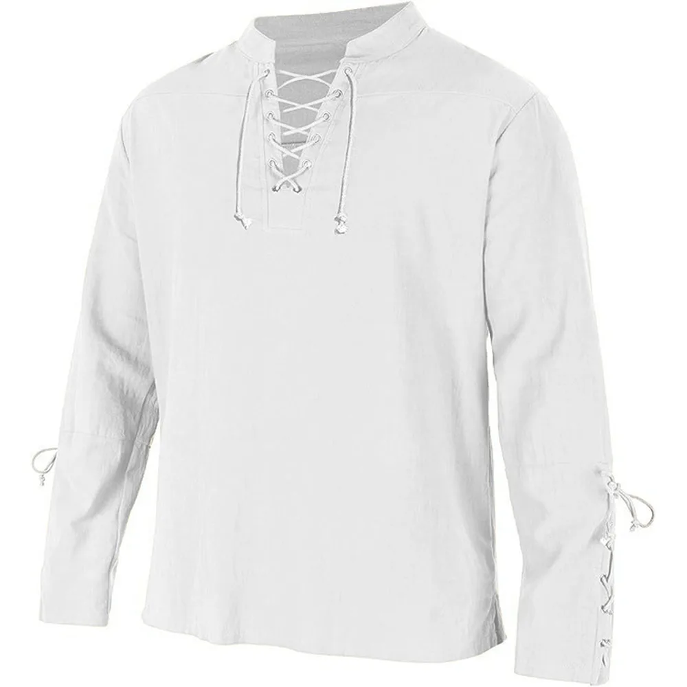 Men's Long Sleeve Shirts Lace  - Medieval Gothic Lace Up Pirate Shirt recension och pris