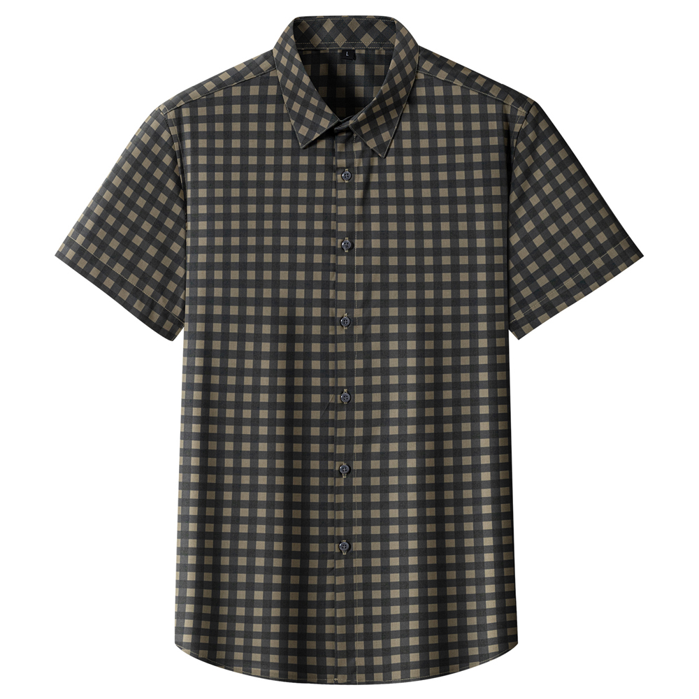 Men Summer Non-Iron Check Shor - Breathable Bamboo Fiber Shirt Non Iron recension och pris