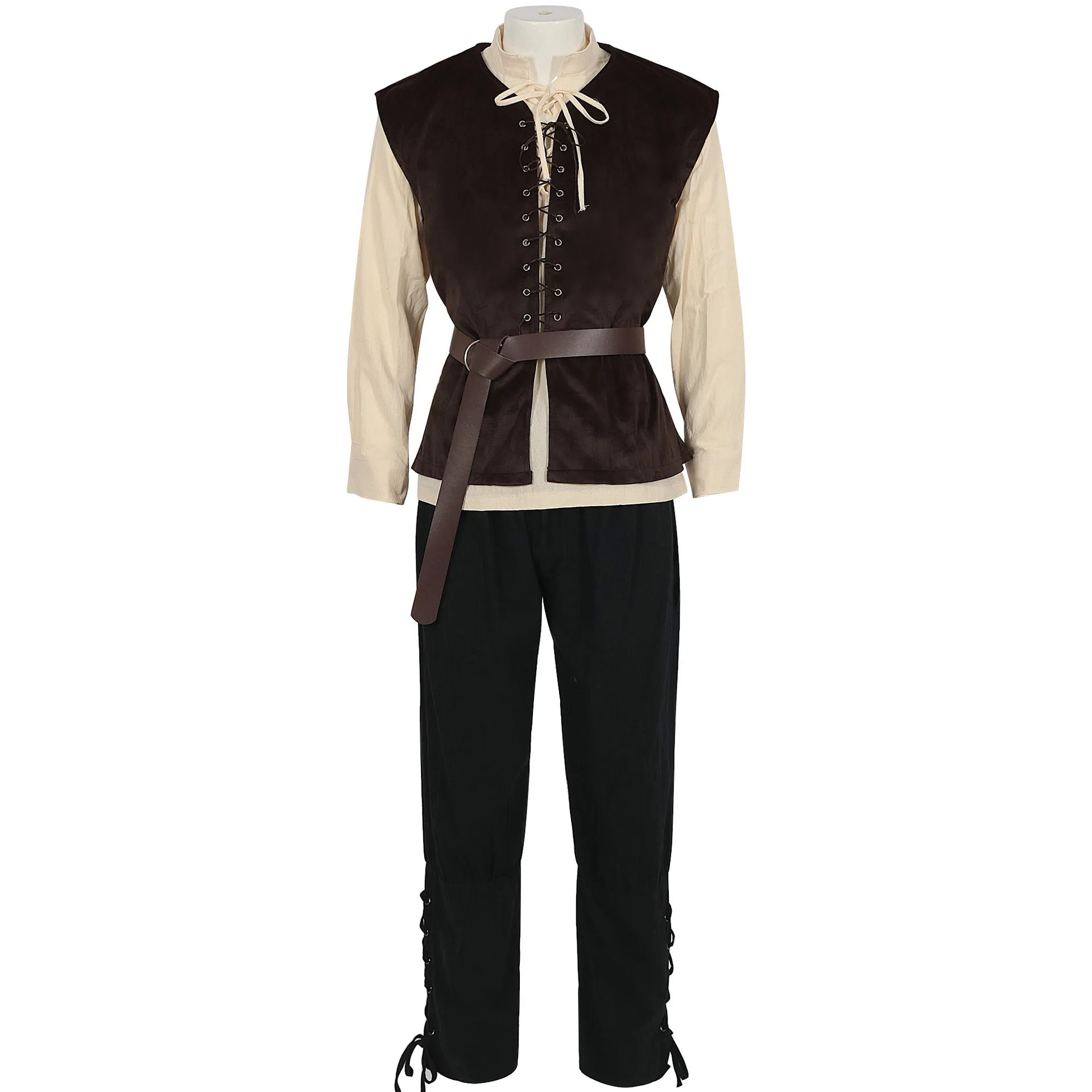 Medieval Shirts Gothic Steampu - Medieval Gothic Lace Up Pirate Shirt recension och pris