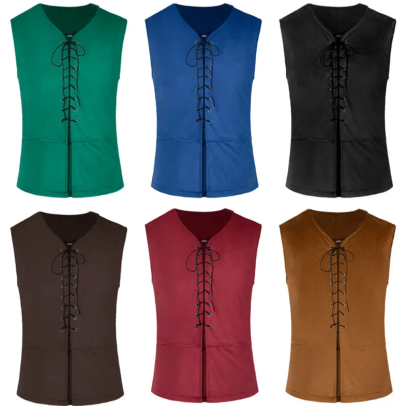 Medieval Shirts Gothic Steampu - Medieval Gothic Lace Up Pirate Shirt recension och pris