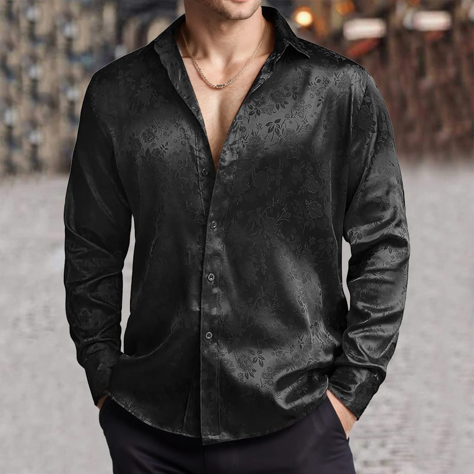 Mens Imitation Silk Satin Dres - Mens Satin Silk Dress Shirt recension och pris