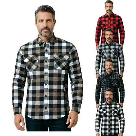 2026 Autumn and Winter Long Sl - Flannel Plaid Shirt Heavy Weight recension och pris