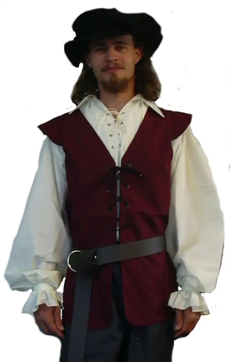 Medieval Shirts Ruffled Gothic - Medieval Gothic Lace Up Pirate Shirt recension och pris