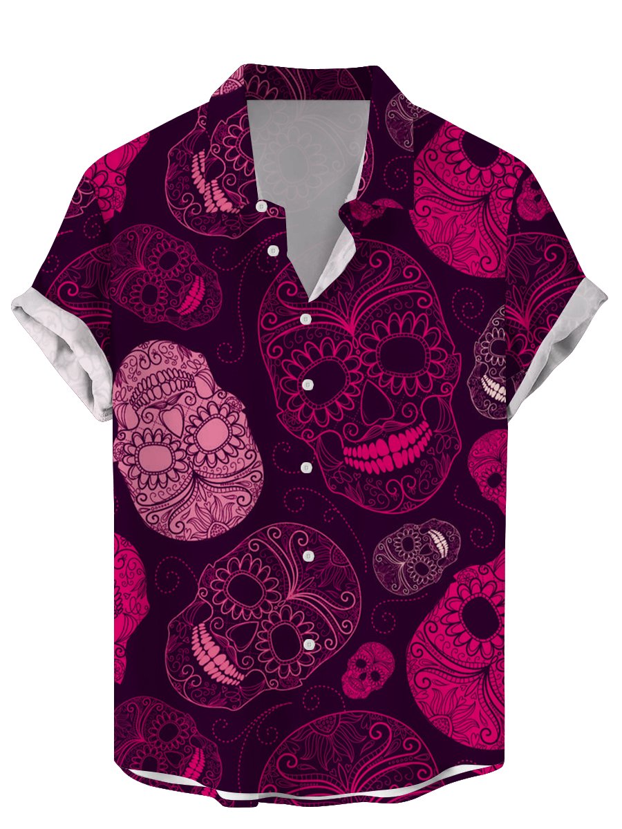 Vintage Skull Floral Men's Shi - Vintage Hawaiian Floral Shirt recension och pris