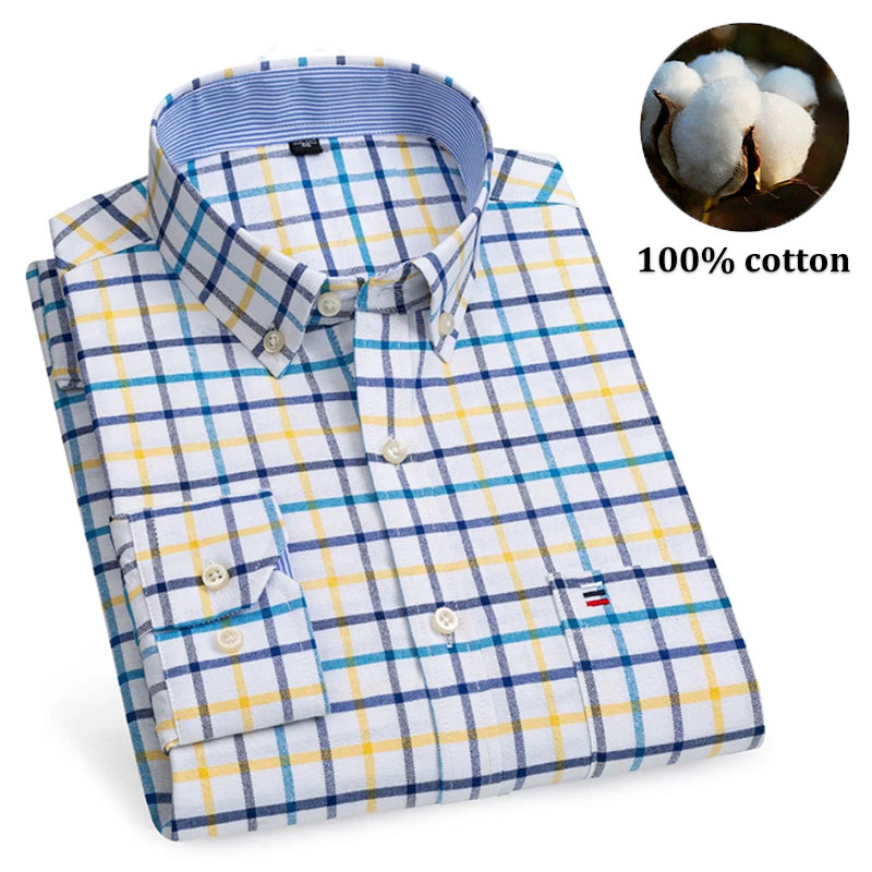 Men's 100% Cotton Shirts Long  - Oxford Cotton Casual Shirt Business recension och pris