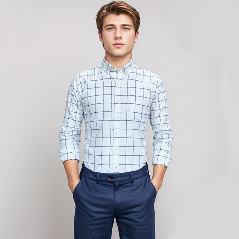 Men's 100% Cotton Shirt Long S - Oxford Cotton Casual Shirt Business recension och pris