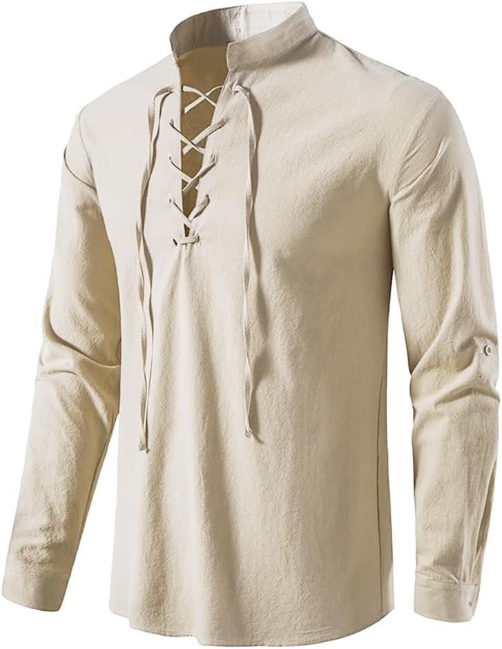 2-piece Set Men's Medieval Pir - Medieval Gothic Lace Up Pirate Shirt recension och pris