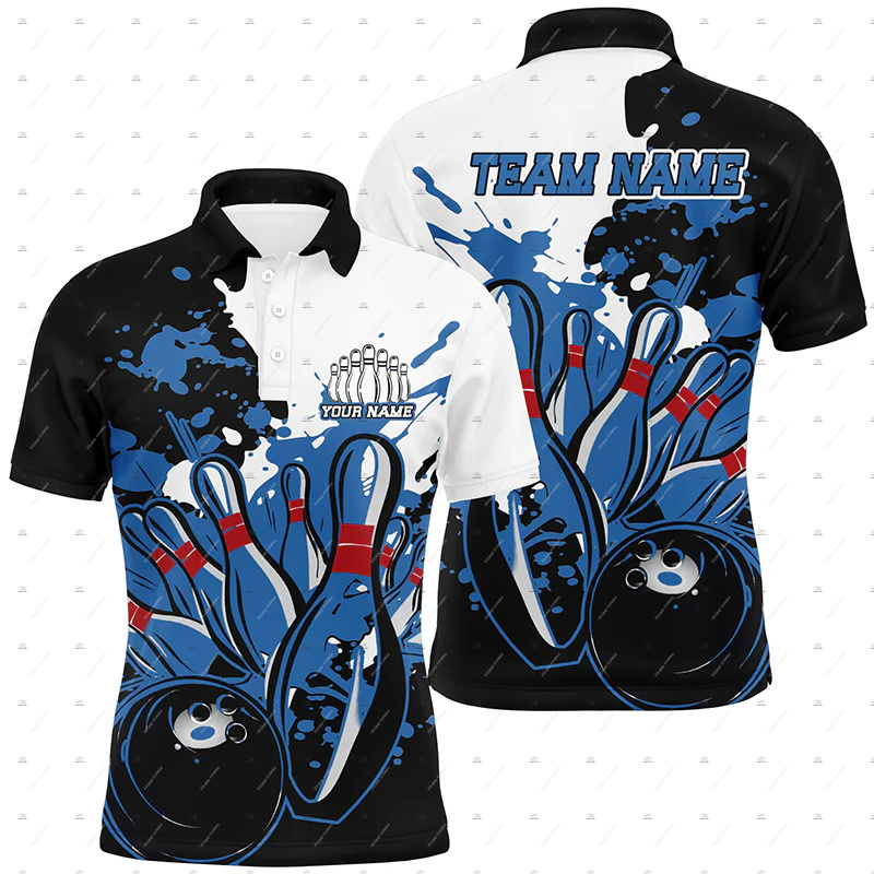 Custom Name Bowling Skull Flam - Short Sleeve Bowling Shirt Retro recension och pris