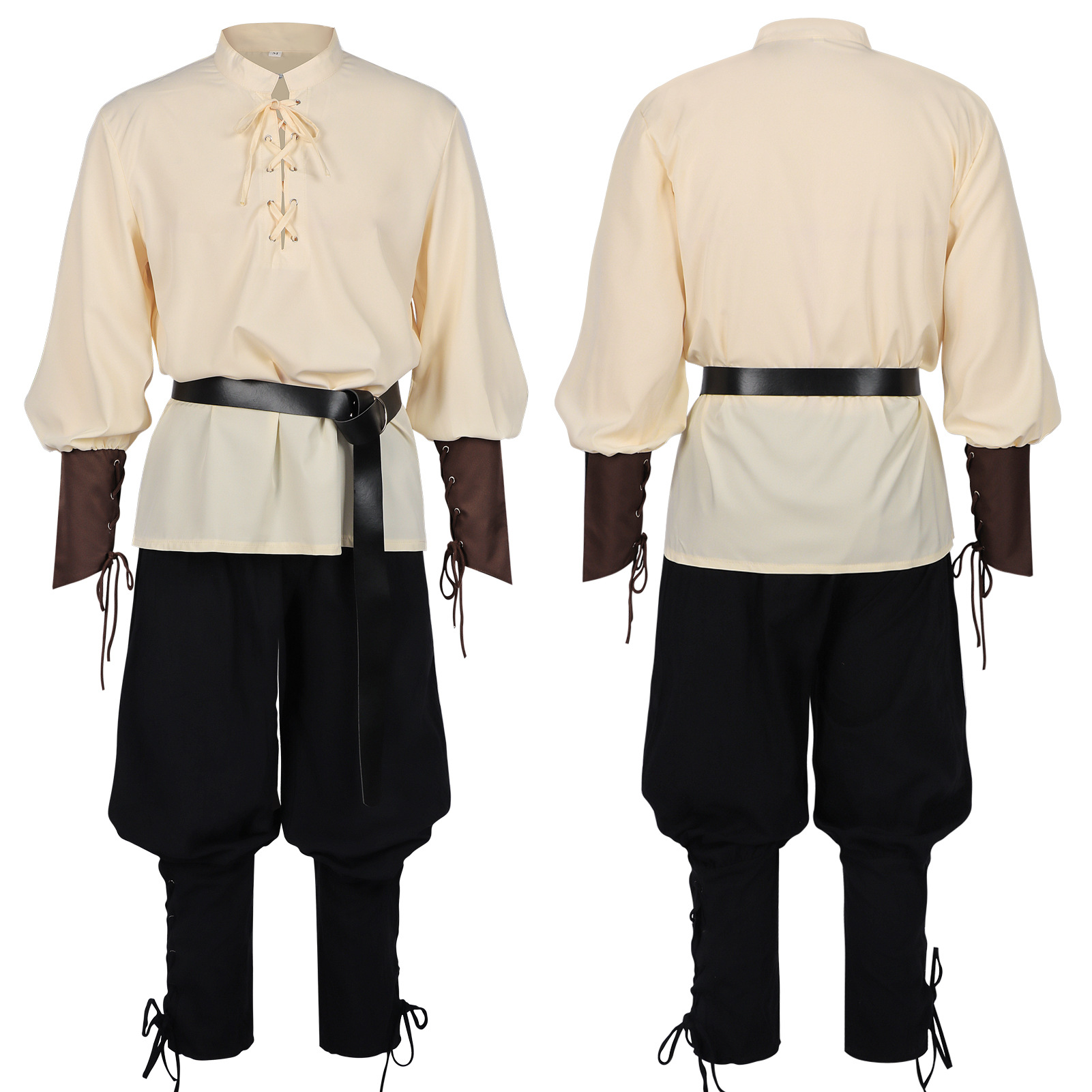 Men's Medieval Renaissance LAR - Medieval Gothic Lace Up Pirate Shirt recension och pris