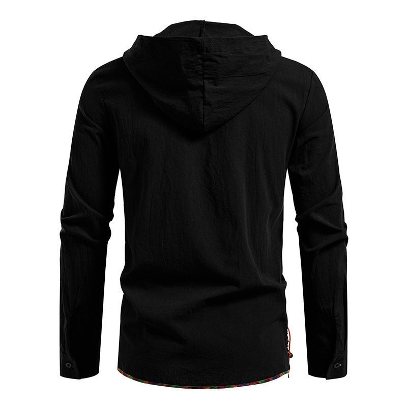 Men's Long Sleeve Hooded T-shi - Medieval Gothic Lace Up Pirate Shirt recension och pris