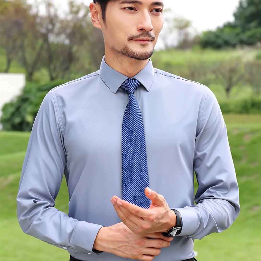 Mens Fashion Long Sleeve Shirt - Breathable Bamboo Fiber Shirt Non Iron recension och pris