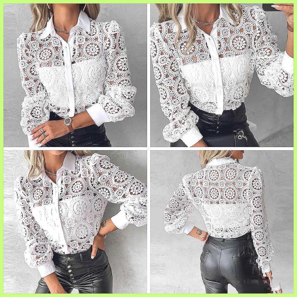 2025 Women's White Lace Shirt, - Shirts recension och pris
