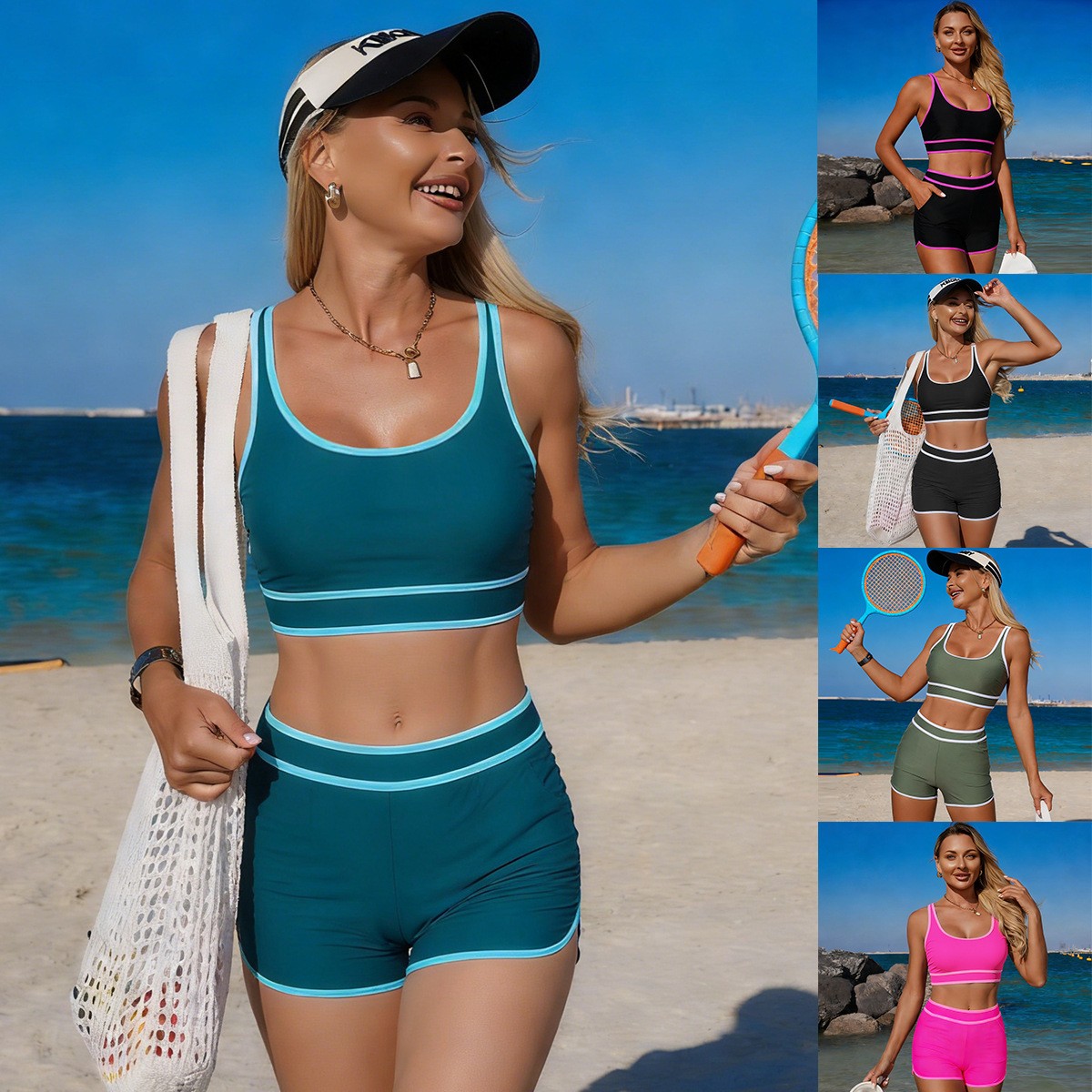 Olive Green Bikini Sleeveless  - Shorts recension och pris