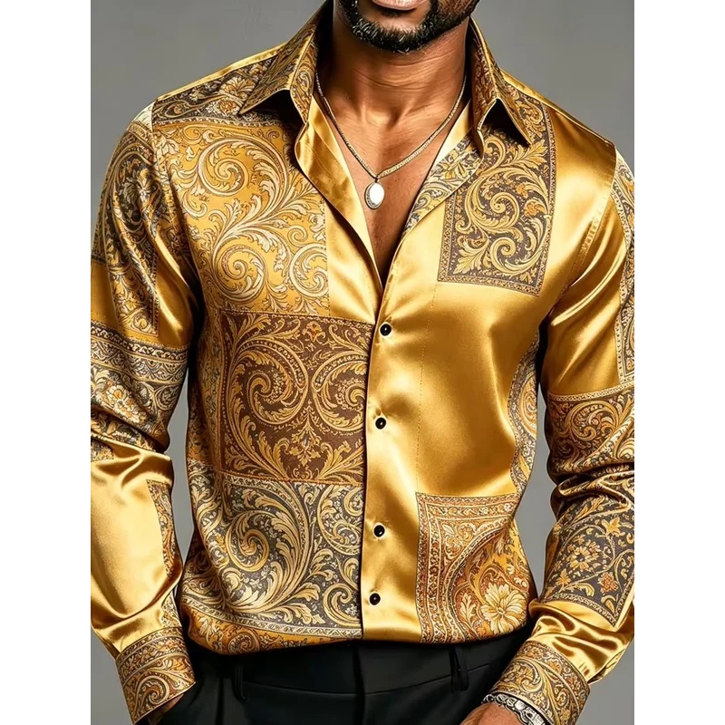 Satin Silk Long Sleeve Baroque - Mens Satin Silk Dress Shirt recension och pris
