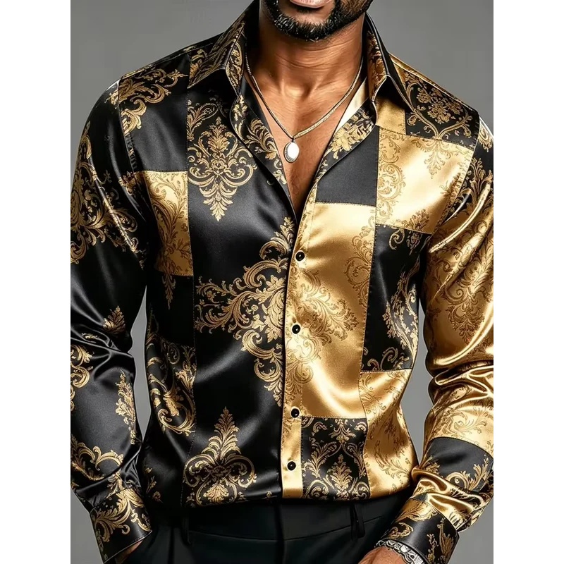 Satin Silk Long Sleeve Baroque - Mens Satin Silk Dress Shirt recension och pris