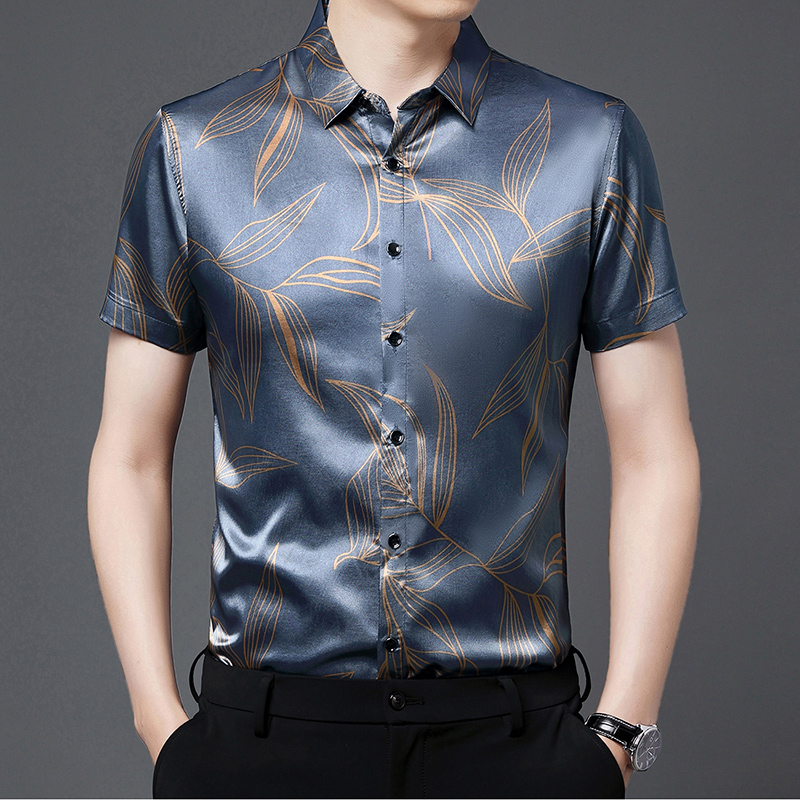 Summer 2022 Men's Silk Clothin - Mens Satin Silk Dress Shirt recension och pris