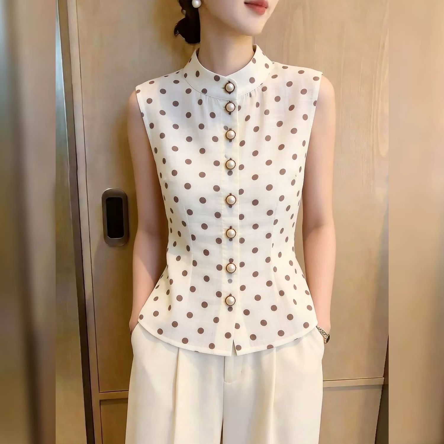 Mandarin Collar Sleeveless Pol - Mandarin Collar Formal Shirt Slim Fit recension och pris