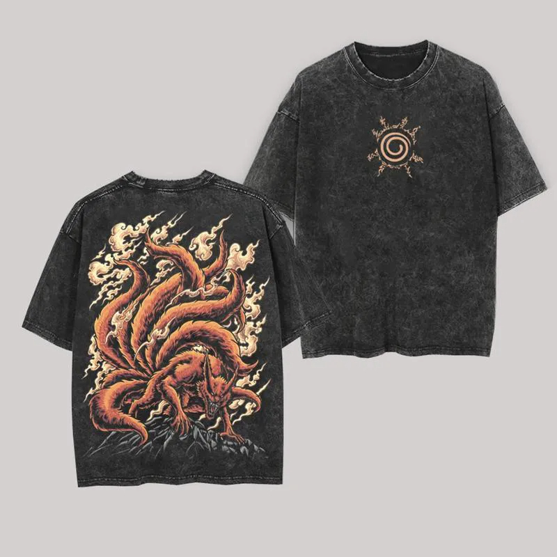Kurama T Shirt Kyuubi Naruto V - Acid Wash Vintage Graphic T Shirt recension och pris