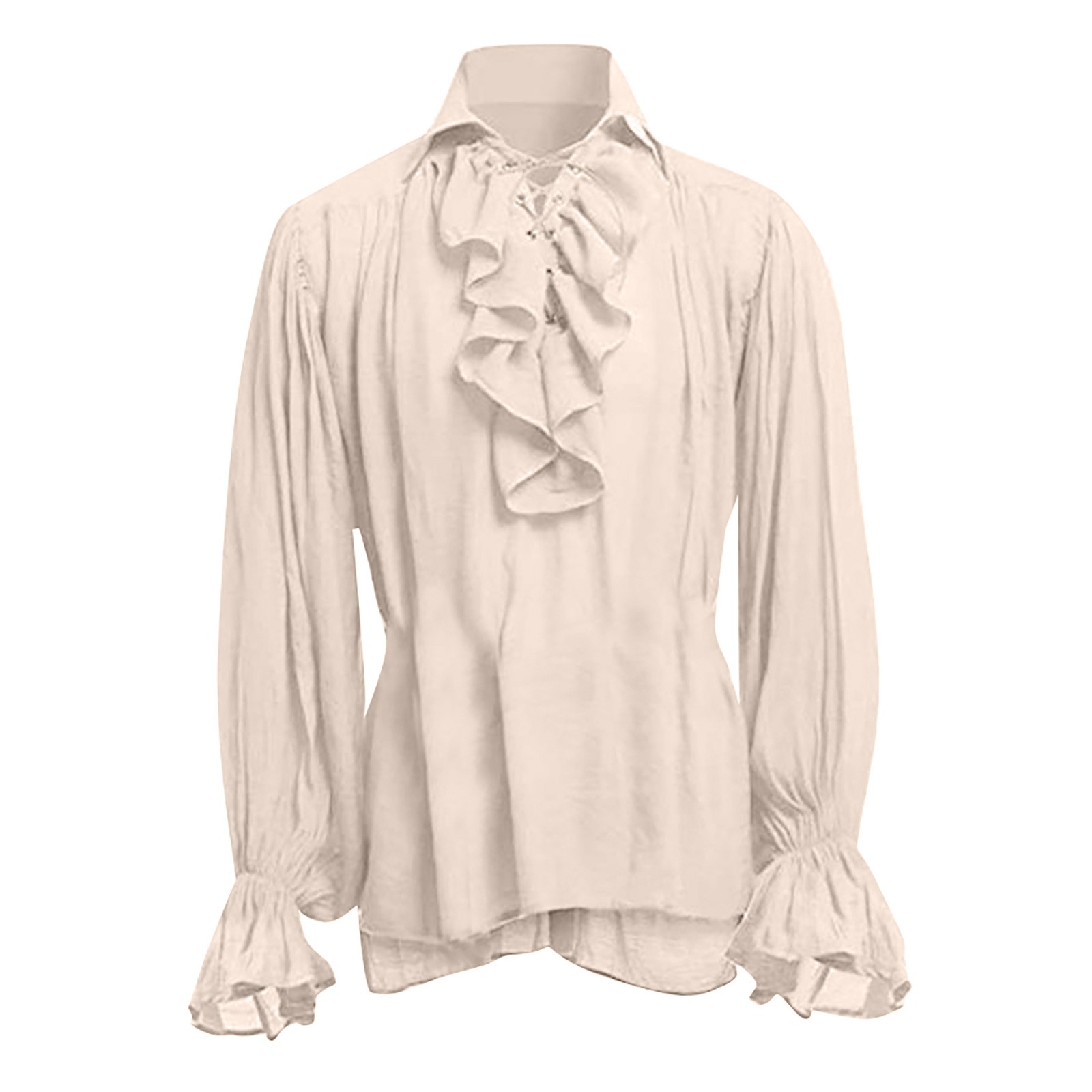 Mens Halloween Lace Up Pirate  - Medieval Gothic Lace Up Pirate Shirt recension och pris