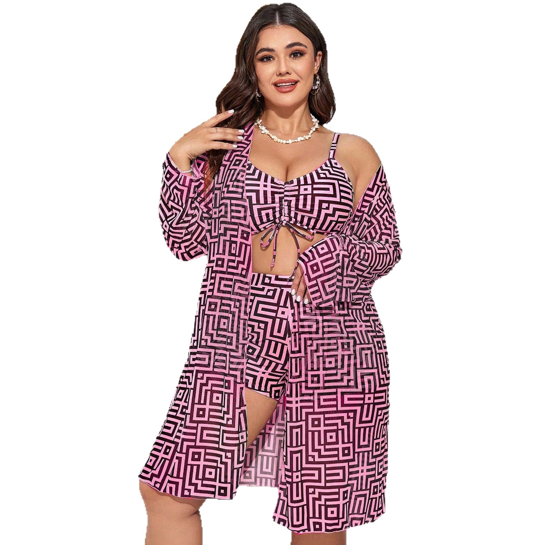 Plus Size 3‑Piece Geometric Pr - Shorts recension och pris