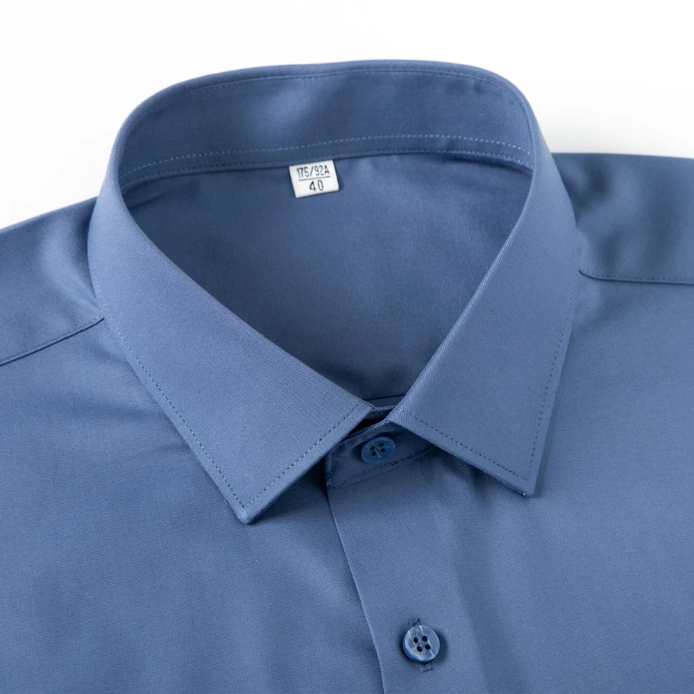 Men‘s Satin-Like Long Sleeve B - Breathable Bamboo Fiber Shirt Non Iron recension och pris