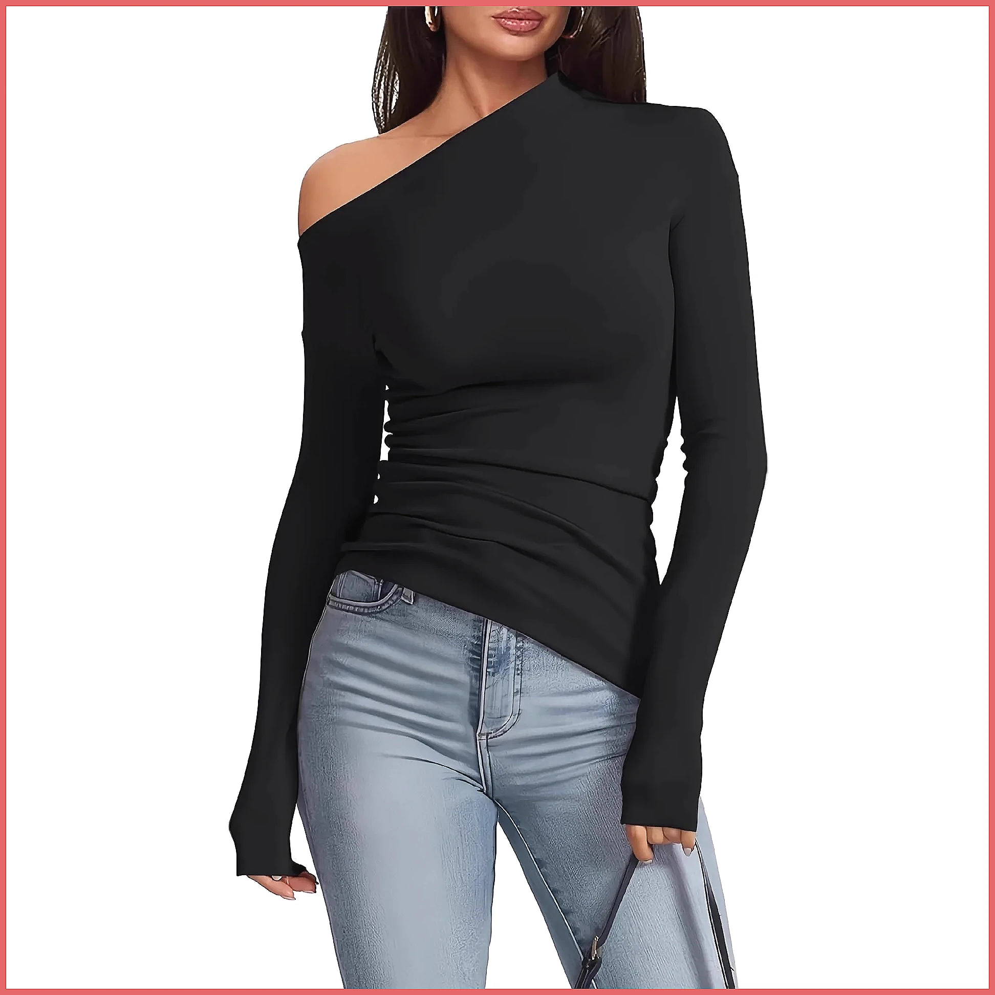 Off-Shoulder Long Sleeve T-Shi - Shirts recension och pris