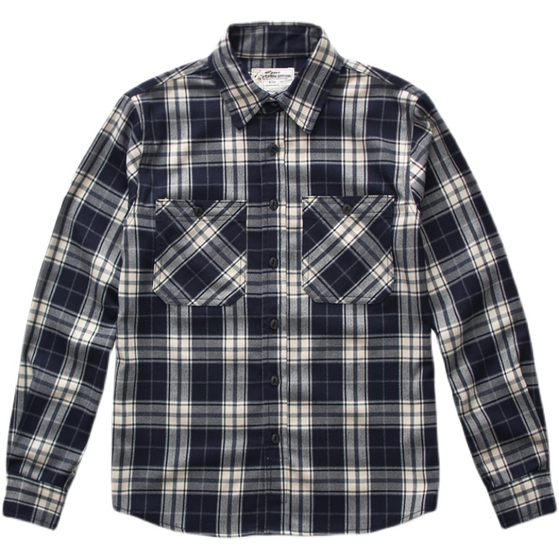 Autumn New American Retro 300g - Flannel Plaid Shirt Heavy Weight recension och pris