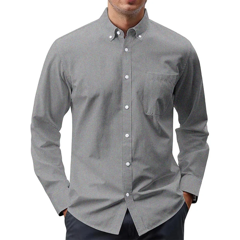 Men's Long Sleeve Shirts Solid - Oxford Cotton Casual Shirt Business recension och pris